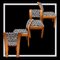 Vintage Esszimmerstühle aus Eiche mit gewebtem französischem Jacquard, 1970er, 4er Set 2
