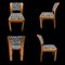 Chaises de Salle à Manger Vintage en Chêne avec Jacquard Tissé, France, 1970s, Set de 4 1