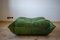 Dubai Green Leather Togo Lounge Chair and Pouf by Michel Ducaroy for Ligne Roset, Set of 2, Image 3