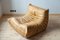 Togo Lounge Chair and Pouf in Camel Brown Leather by Michel Ducaroy for Ligne Roset, Set of 2, Image 4
