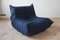 Blue Microfiber Togo Lounge Chair by Michel Ducaroy for Ligne Roset 3