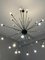Large Vintage Sputnik Gold Metal Chandelier with Murano Crystals, 1990s 13
