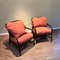 Manou Rattan Armchairs with Orange Cushions, 1980s, Set of 2 4