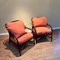 Manou Rattan Sessel mit Orangen Kissen, 1980er, 2er Set 4