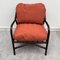 Manou Rattan Armchairs with Orange Cushions, 1980s, Set of 2 2