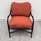 Manou Rattan Sessel mit Orangen Kissen, 1980er, 2er Set 2