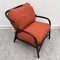 Manou Rattan Armchairs with Orange Cushions, 1980s, Set of 2 8