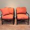 Manou Rattan Armchairs with Orange Cushions, 1980s, Set of 2 7