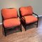 Manou Rattan Armchairs with Orange Cushions, 1980s, Set of 2 5