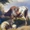Tschaggeny, Paesaggio pastorale fiammingo, 1849, Olio su tavola, Immagine 5