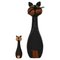 Cats in Black Lacquered Wood by Laurids Lønborg, 1960s, Set of 2 1