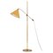 Floor Lamp in Brass with Original Yellow Lamp Shade, 1950s, Image 1