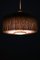 Lampada da soffitto in ottone e seta con frange di Hans-Agne Jakobsson, anni '50, Immagine 4