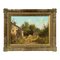 James Wright, Scène de ferme rurale avec poules dans la campagne anglaise, XXe siècle, huile sur toile, encadrée 1