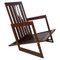 Italian Modern Slanted Wood Armchair, 1980s 1