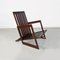 Italian Modern Slanted Wood Armchair, 1980s 2