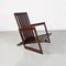 Moderner italienischer Sessel aus schrägen Holzlatten, 1980er 2