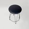 Italian Modern Stool in Black Leatherette and Steel, 1970s 5