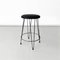 Italian Modern Stool in Black Leatherette and Steel, 1970s, Image 2