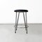 Italian Modern Stool in Black Leatherette and Steel, 1970s 4