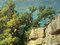 Louis Delorme, Foresta e rocce, fine XIX secolo, Olio su tela, Immagine 4