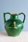French Double Handle Glazed Green Jug, 19th Century 1
