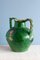 French Double Handle Glazed Green Jug, 19th Century 3
