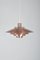 Hanging Lamp Dania 2040 in Red Copper by Kurt Wiborg for Jeka Metaltryk, 1970s 1