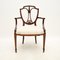 Antiker Carver Sessel im Sheraton Stil mit Intarsien, 1900er 1