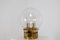 Lampada Mid-Century grande in ottone con globo in vetro soffiato, anni '70, Immagine 9