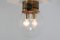 Lampada Mid-Century grande in ottone con globo in vetro soffiato, anni '70, Immagine 2