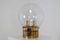 Lampada Mid-Century grande in ottone con globo in vetro soffiato, anni '70, Immagine 8