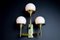 Sculptural Brass Wall Sconces with Opaline Glass Shades by Gaetano Sciolari, 1970s, Set of 2 3