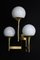 Sculptural Brass Wall Sconces with Opaline Glass Shades by Gaetano Sciolari, 1970s, Set of 2, Image 9