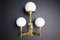Sculptural Brass Wall Sconces with Opaline Glass Shades by Gaetano Sciolari, 1970s, Set of 2 2
