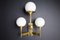 Sculptural Brass Wall Sconces with Opaline Glass Shades by Gaetano Sciolari, 1970s, Set of 2, Image 2