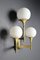 Sculptural Brass Wall Sconces with Opaline Glass Shades by Gaetano Sciolari, 1970s, Set of 2, Image 1