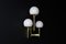 Sculptural Brass Wall Sconces with Opaline Glass Shades by Gaetano Sciolari, 1970s, Set of 2 8