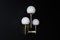 Sculptural Brass Wall Sconces with Opaline Glass Shades by Gaetano Sciolari, 1970s, Set of 2, Image 8