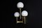 Sculptural Brass Wall Sconces with Opaline Glass Shades by Gaetano Sciolari, 1970s, Set of 2 11