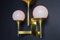 Sculptural Brass Wall Sconces with Opaline Glass Shades by Gaetano Sciolari, 1970s, Set of 2 4