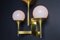 Sculptural Brass Wall Sconces with Opaline Glass Shades by Gaetano Sciolari, 1970s, Set of 2, Image 4