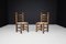 Patinated Oak and Rush Turned Chairs by Charles Dudouyt, 1940s, Set of 12, Image 7
