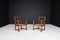 French Art Deco Armchairs in Oak and Rush, 1930s, Set of 2 2