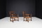 French Art Deco Armchairs in Oak and Rush, 1930s, Set of 2 3