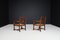 French Art Deco Armchairs in Oak and Rush, 1930s, Set of 2, Image 8