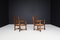 French Art Deco Armchairs in Oak and Rush, 1930s, Set of 2, Image 7