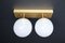 Mid-Century Modern Ceiling Light with White Ice Glass Globes, 1960s, Image 1