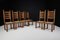 High Back Oak and Rush Dining Chairs, 1960s, Set of 6, Image 2