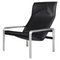 Italian Black Leather Lounge Chair by Matteo Grassi, 1970s 1